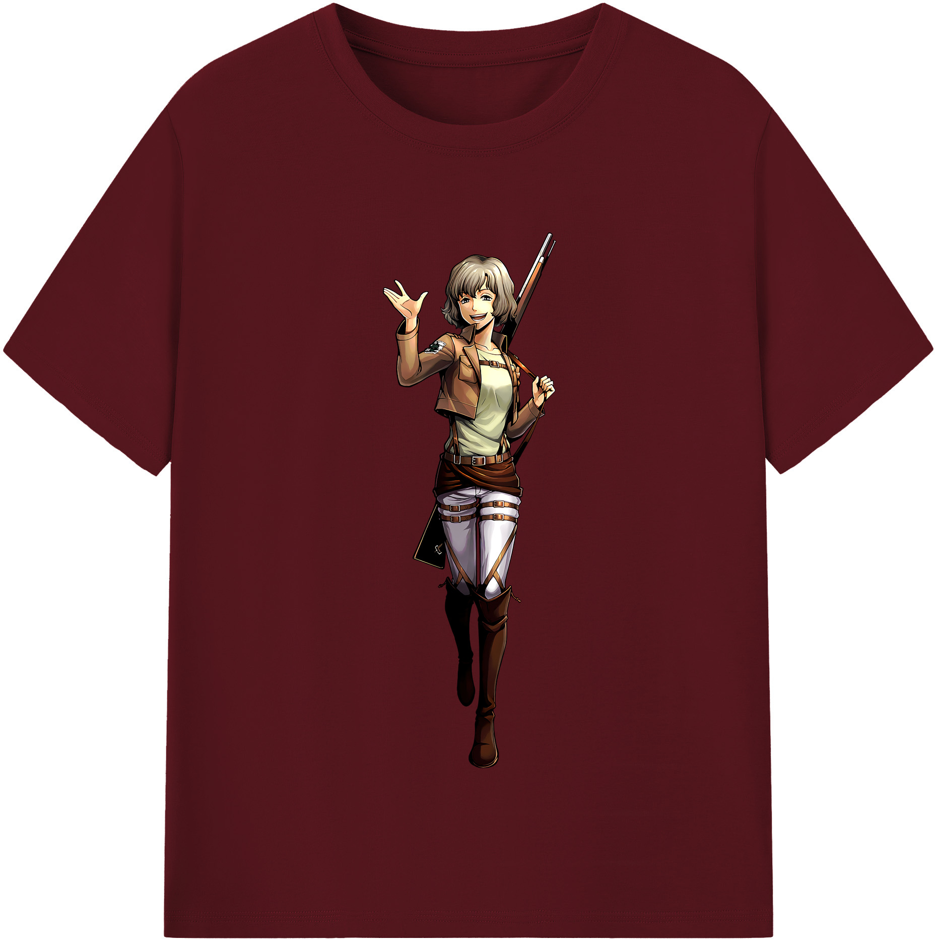 （画像用） 進撃の巨人 ヒツチ Attack on Titan Hitch 綿100％半袖Tシャツ（フロントプリント）